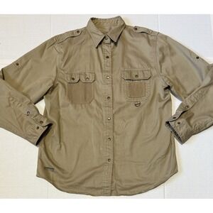 LAUREN RALPH LAUREN - Women's Khaki Safari Field Shirt - Size Large